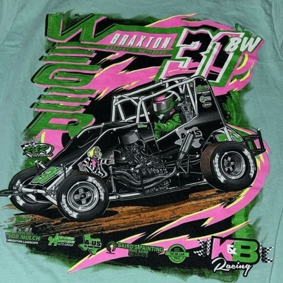 Braxton Weger Racing T-Shirt 31BW Graphic Design Short Sleeve Casual Tee - Picture 3 of 6